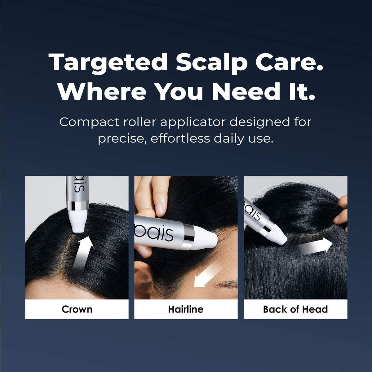 Intensive scalp treatment with cooling steel roll-on