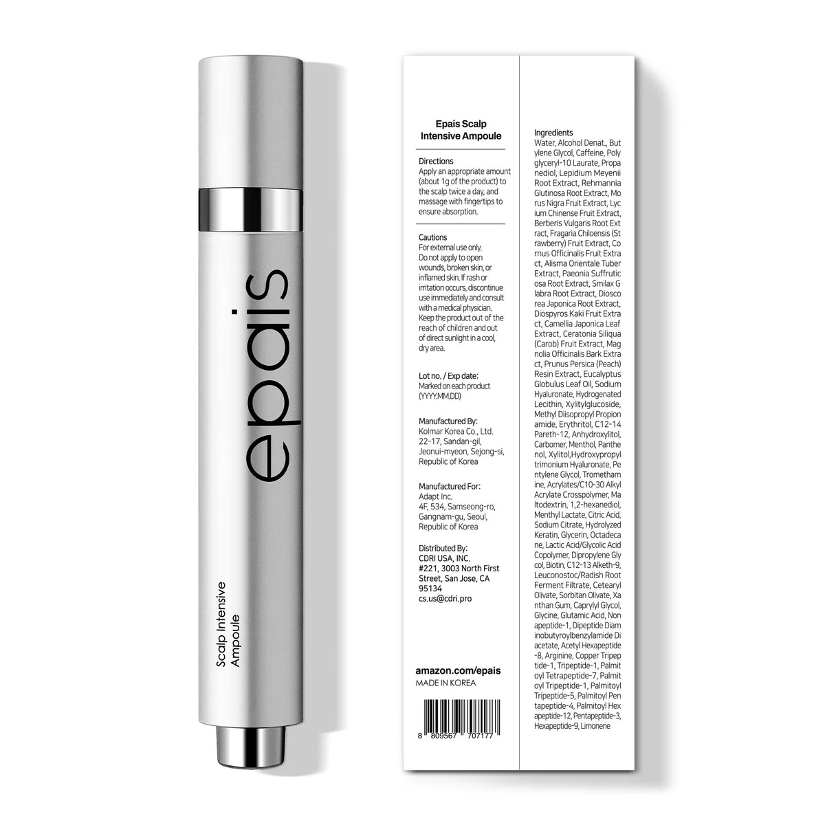Intensive scalp treatment with cooling steel roll-on
